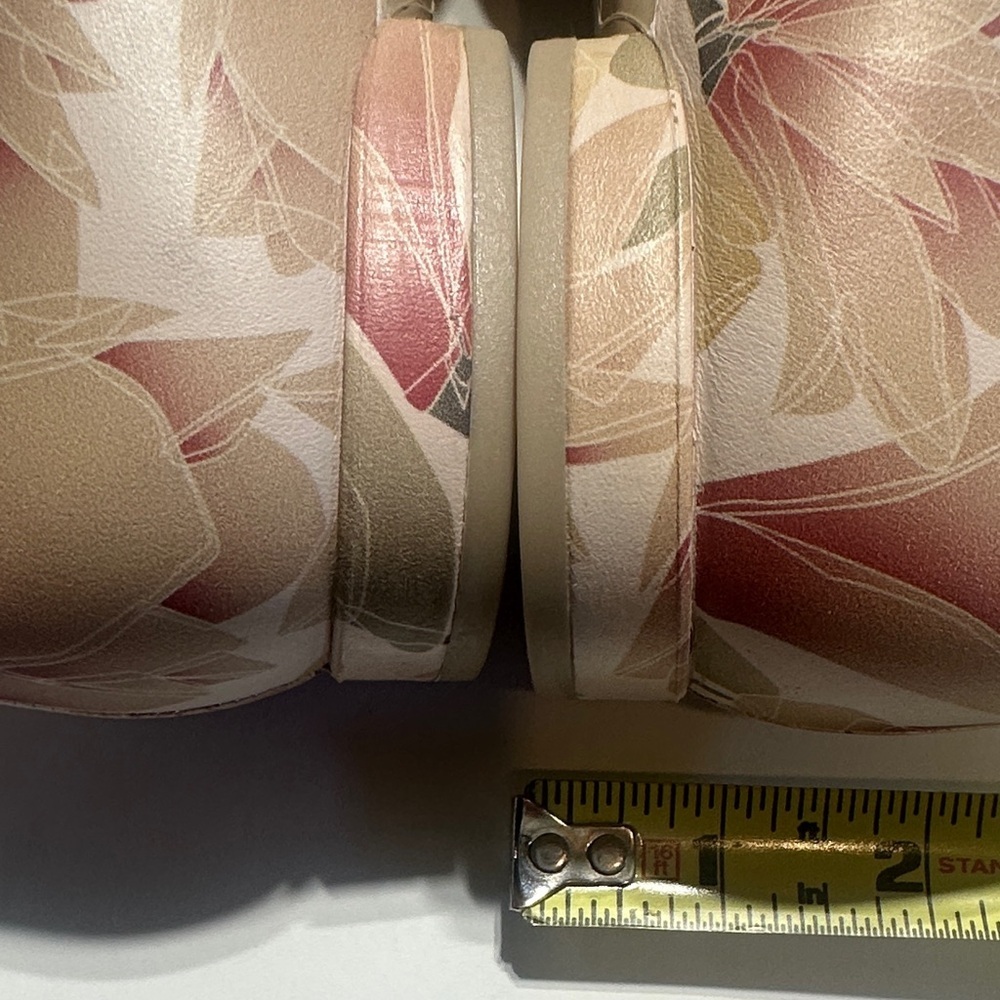 ECCO Anine Ballerina leather Floral light green Cream and Pink round toe shoes - Picture 3 of 8